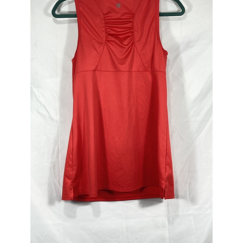 Athleta Side Ruched Racerback Tank Top, Built In Bra, Red Women's Size 38B Gym - Picture 13 of 16